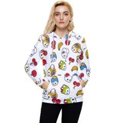 Illustration Vector Fruit Animal Cartoon Pattern Women s Lightweight Drawstring Hoodie