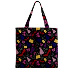 Fashion Pattern Accessories Design Zipper Grocery Tote Bag by Wegoenart