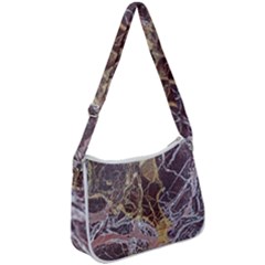 Marble Pattern Texture Rock Stone Surface Tile Zip Up Shoulder Bag