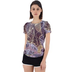 Marble Pattern Texture Rock Stone Surface Tile Back Cut Out Sport Tee