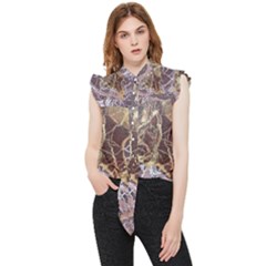 Marble Pattern Texture Rock Stone Surface Tile Frill Detail Shirt