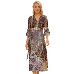 Marble Pattern Texture Rock Stone Surface Tile Midsummer Wrap Dress