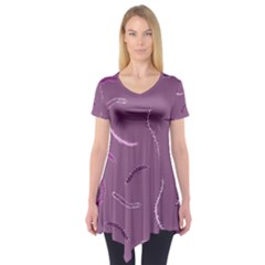 Feather Short Sleeve Tunic  by nateshop