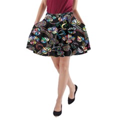 Floral A-line Pocket Skirt by nateshop