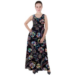 Floral Empire Waist Velour Maxi Dress by nateshop