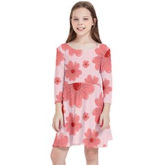 Flowers Kids  Quarter Sleeve Skater Dress by nateshop