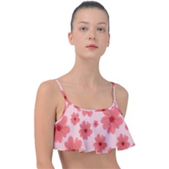 Flowers Frill Bikini Top