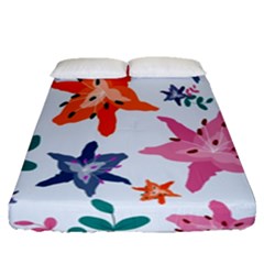 Flowers-5 Fitted Sheet (queen Size) by nateshop