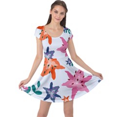 Flowers-5 Cap Sleeve Dress