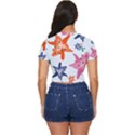 Flowers-5 Side Button Cropped Tee View4
