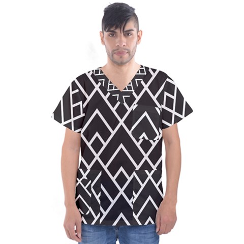 Geometry Men s V-neck Scrub Top by nateshop