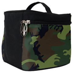Green Brown Camouflage Make Up Travel Bag (big) by nateshop