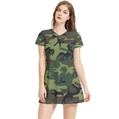 Green Brown Camouflage Women s Sports Skirt by nateshop