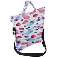 Ice Cream,strobery Fold Over Handle Tote Bag by nateshop