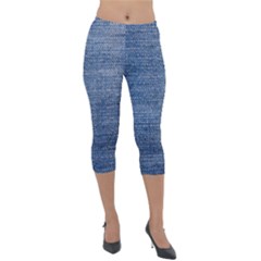 Jeans Lightweight Velour Capri Leggings  by nateshop