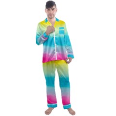 Watercolor Men s Long Sleeve Satin Pajamas Set by nateshop