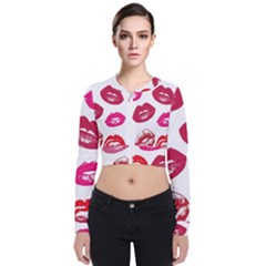 Lips Long Sleeve Zip Up Bomber Jacket