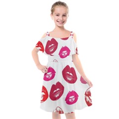 Lips Kids  Cut Out Shoulders Chiffon Dress