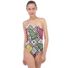 Leaves Classic One Shoulder Swimsuit