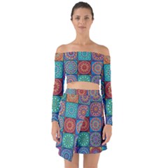 Mandala Art Off Shoulder Top With Skirt Set by nateshop