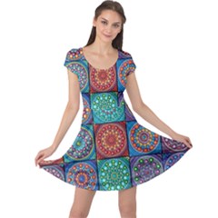 Mandala Art Cap Sleeve Dress by nateshop