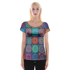 Mandala Art Cap Sleeve Top by nateshop