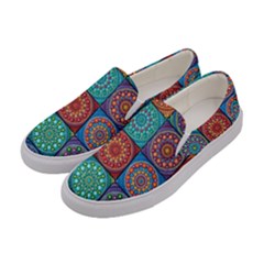 Mandala Art Women s Canvas Slip Ons by nateshop