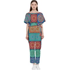 Mandala Art Batwing Lightweight Chiffon Jumpsuit by nateshop