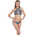 Mandala Art Cross Front Halter Bikini Set View1