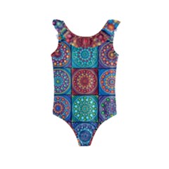 Mandala Art Kids  Frill Swimsuit by nateshop