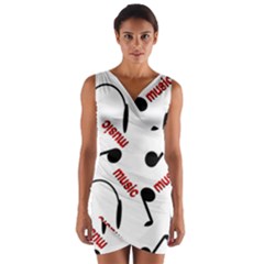 Music Wrap Front Bodycon Dress by nateshop