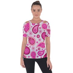 Paisley Shoulder Cut Out Short Sleeve Top