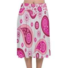 Paisley Velvet Flared Midi Skirt