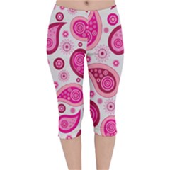 Paisley Velvet Capri Leggings 