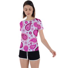 Paisley Back Circle Cutout Sports Tee