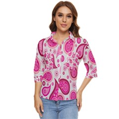 Paisley Women s Quarter Sleeve Pocket Shirt