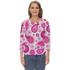 Paisley Cut Out Wide Sleeve Top