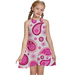 Paisley Kids  Halter Collar Waist Tie Chiffon Dress