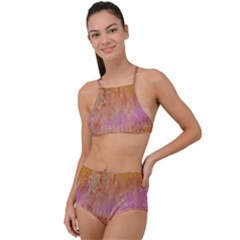 Pattern Cloth Background High Waist Tankini Set