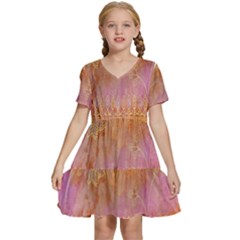 Pattern Cloth Background Kids  Short Sleeve Tiered Mini Dress