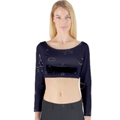 Pattern1 Long Sleeve Crop Top by nateshop