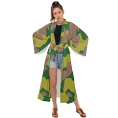 Pattern-camaouflage Maxi Kimono by nateshop