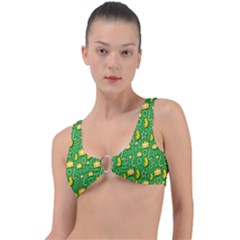 Pattern-cloth Paper Pattern Ring Detail Bikini Top by nateshop