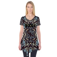 Pattern-mandala Short Sleeve Tunic 