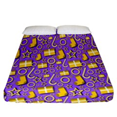 Pattern-purple-cloth Papper Pattern Fitted Sheet (california King Size) by nateshop