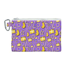 Pattern-purple-cloth Papper Pattern Canvas Cosmetic Bag (medium) by nateshop