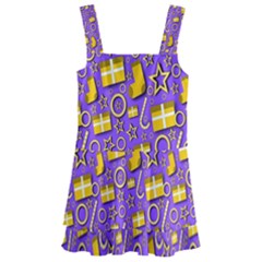 Pattern-purple-cloth Papper Pattern Kids  Layered Skirt Swimsuit