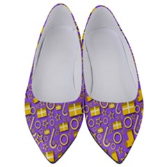Pattern-purple-cloth Papper Pattern Women s Low Heels by nateshop