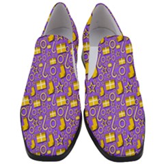 Pattern-purple-cloth Papper Pattern Women Slip On Heel Loafers by nateshop