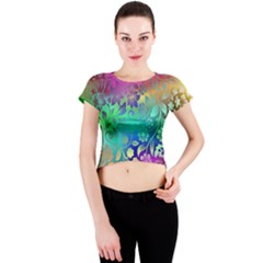 Flower Nature Petal  Blossom Crew Neck Crop Top by Ravend